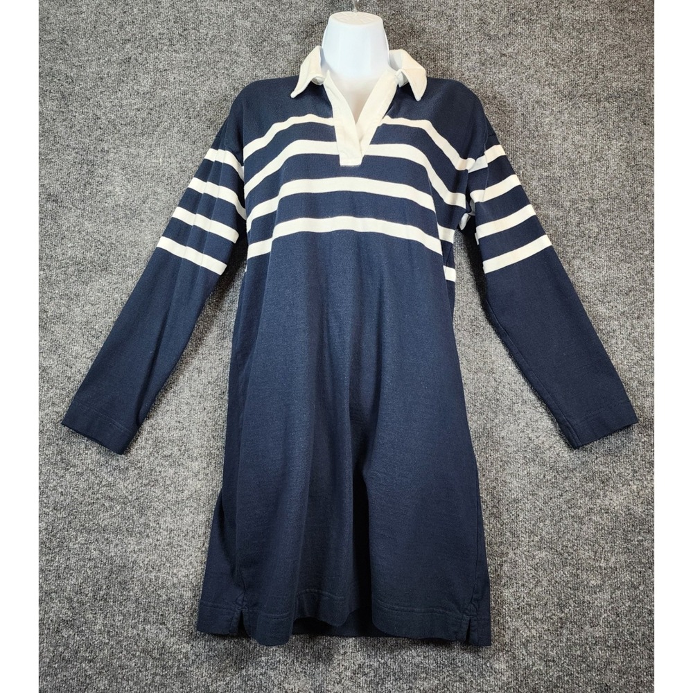 Faherty Women Coastal Preppy Nautical Old Money Rugby Stripe Tunic Dress Size‎ S